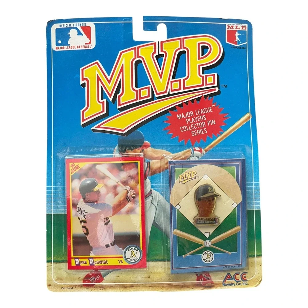 1990 ACE MVP Mark McGwire Oakland A's MLB Baseball Card & Collector Pin Set